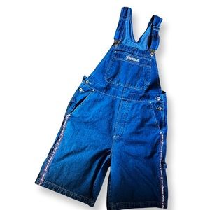 Vintage y2k 90s WNBA denim overall shorts large